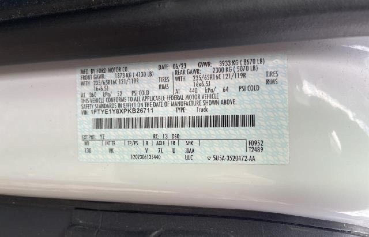 2023 Ford Transit T-150 VIN: 1FTYE1Y8XPKB26711 Lot: 87334874