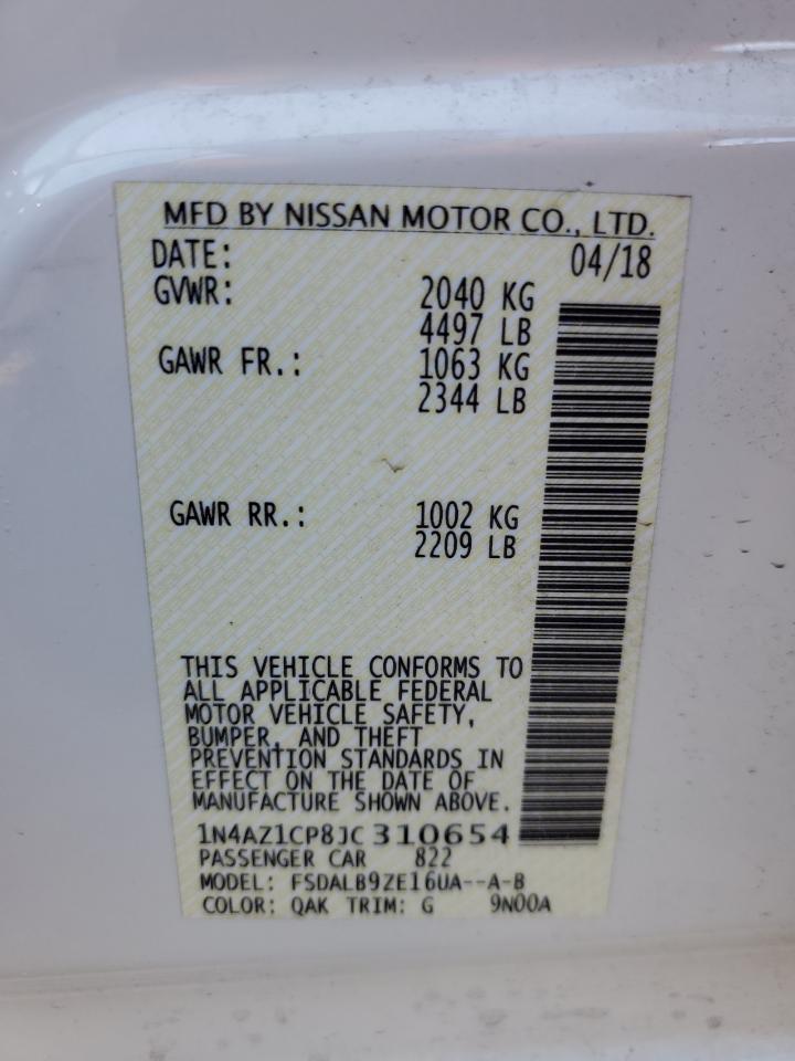 VIN 1N4AZ1CP8JC310654 2018 NISSAN LEAF no.12