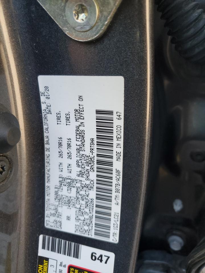 2020 Toyota Tacoma Double Cab VIN: 3TMCZ5AN8LM322266 Lot: 82718584