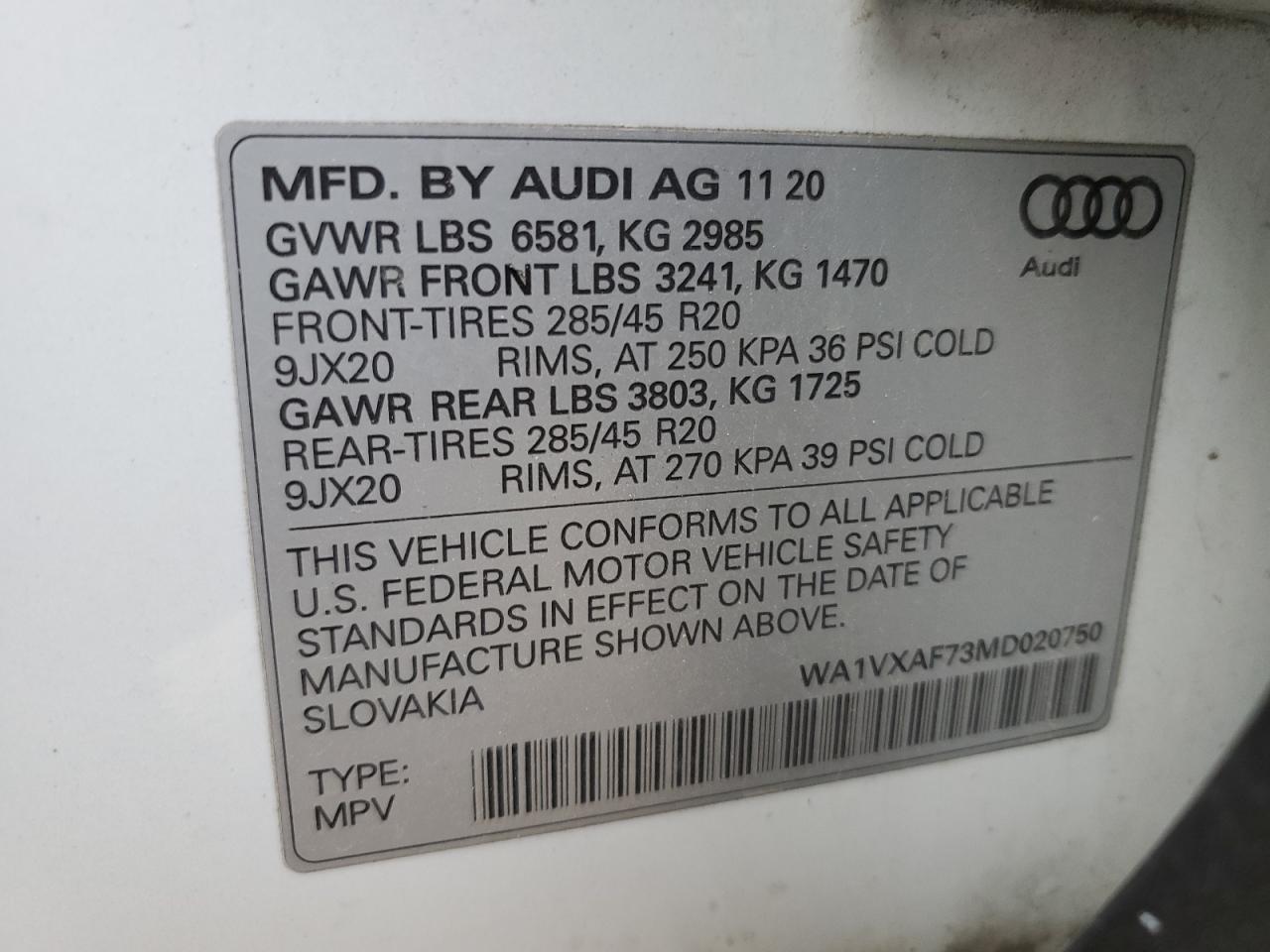 WA1VXAF73MD020750 2021 AUDI Q7 - Image 15