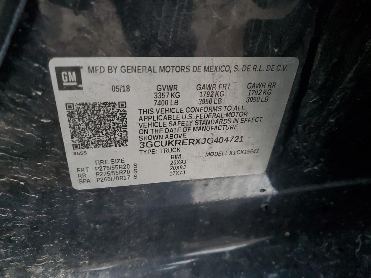 2018 Chevrolet Silverado K1500 Lt VIN: 3GCUKRERXJG404721 Lot: 87226744