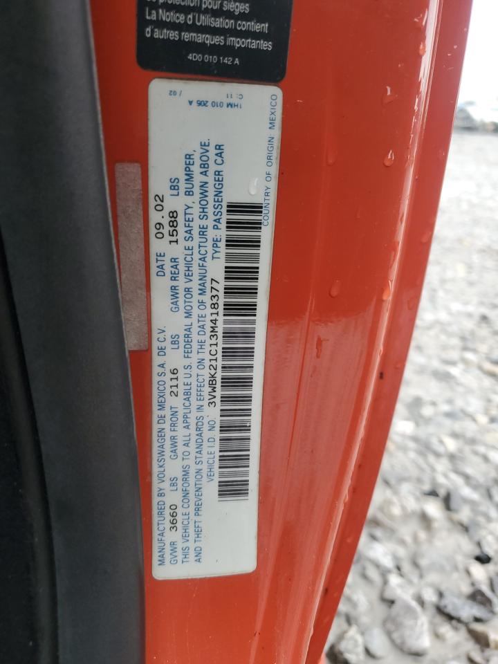 2003 Volkswagen New Beetle Gl VIN: 3VWBK21C13M418377 Lot: 81070074