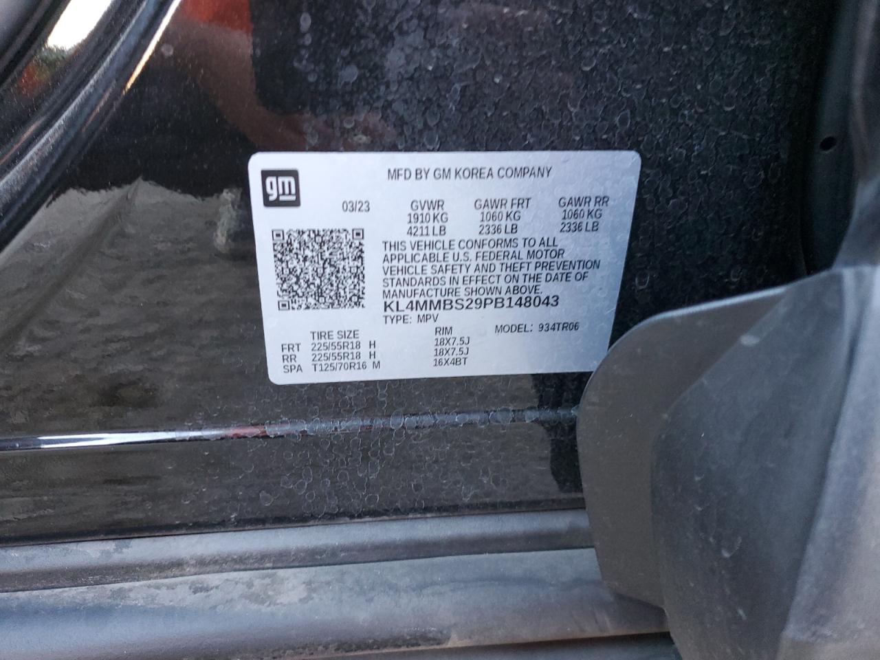 2023 Buick Encore Gx Preferred VIN: KL4MMBS29PB148043 Lot: 87052954