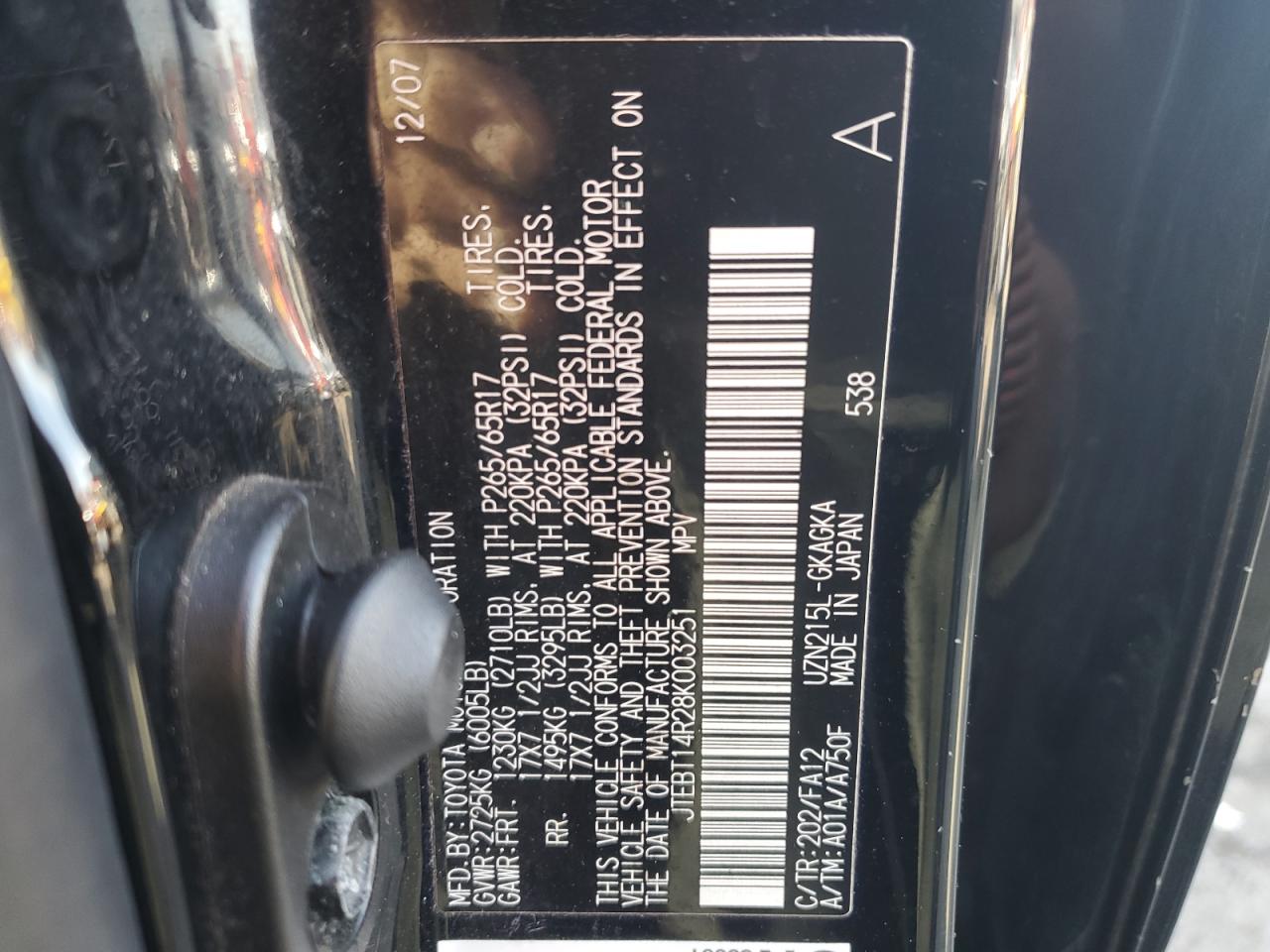 2008 Toyota 4Runner Sr5 VIN: JTEBT14R28K003251 Lot: 86766854