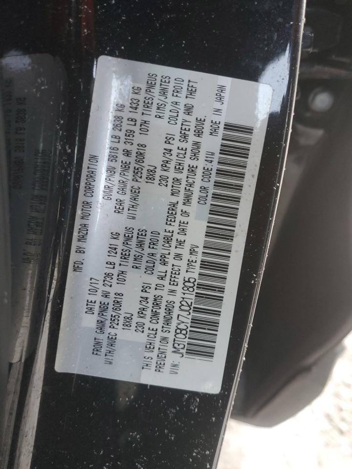 2018 Mazda Cx-9 Touring VIN: JM3TCBCY7J0211805 Lot: 59887705