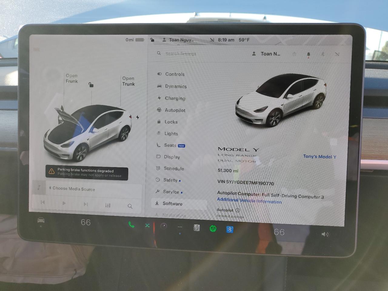 VIN 5YJYGDEE7MF190770 2021 TESLA MODEL Y no.9