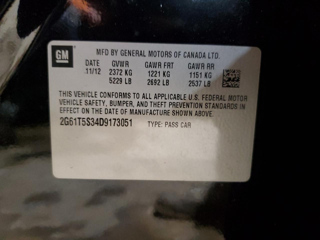 2013 Cadillac Xts Premium Collection VIN: 2G61T5S34D9173051 Lot: 83907684