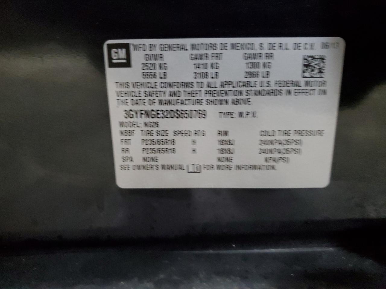 VIN 3GYFNGE32DS650769 2013 CADILLAC SRX no.13