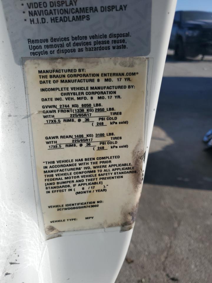 2017 Dodge Grand Caravan Se VIN: 2C7WDGBG5HR743002 Lot: 85391464