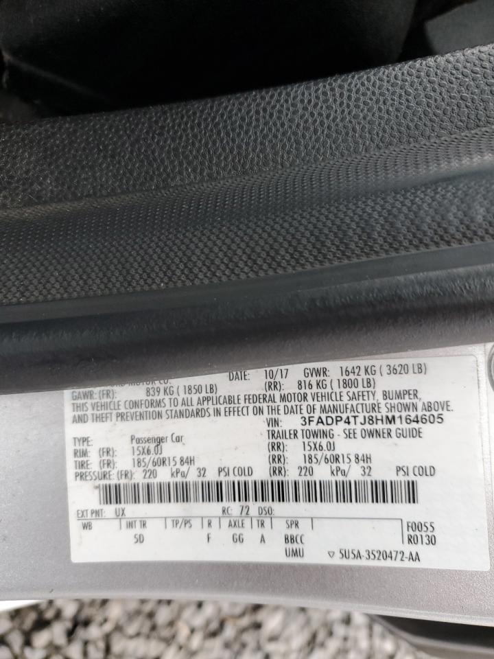 2017 Ford Fiesta S VIN: 3FADP4TJ8HM164605 Lot: 85520414