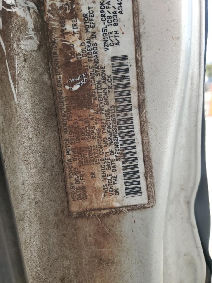 2003 Toyota Tacoma Xtracab Prerunner VIN: 5TESN92N63Z269115 Lot: 85018894