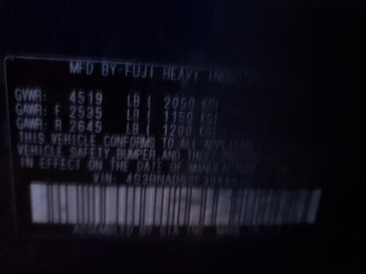 2015 Subaru Legacy 2.5I Premium VIN: 4S3BNAD63F3066516 Lot: 84731204