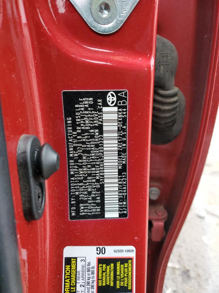 2018 Toyota Corolla L VIN: 5YFBURHE5JP801323 Lot: 86631984