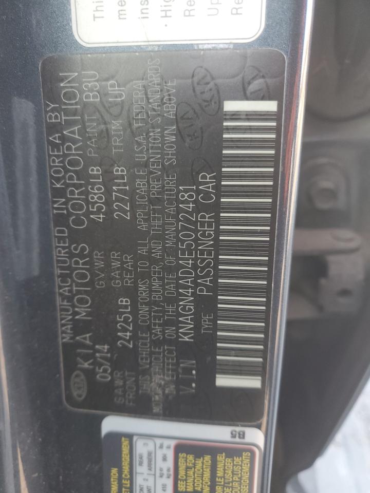 VIN KNAGN4AD4E5072481 2014 KIA OPTIMA no.12