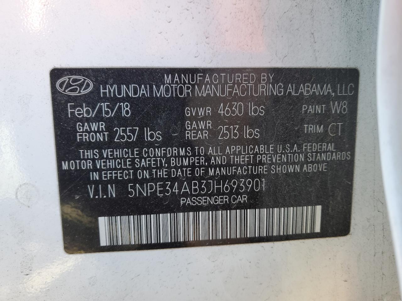 2018 Hyundai Sonata Sport VIN: 5NPE34AB3JH693901 Lot: 85919995