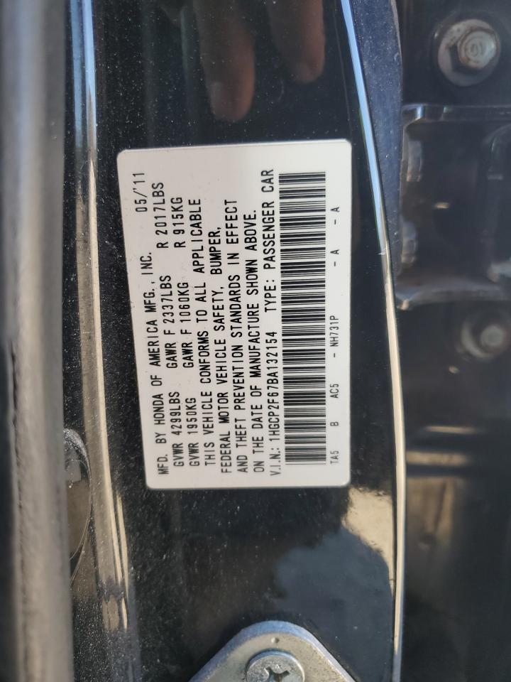 2011 Honda Accord Se VIN: 1HGCP2F67BA132154 Lot: 86196914