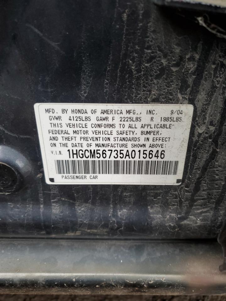 2005 Honda Accord Ex VIN: 1HGCM56735A015646 Lot: 85294454