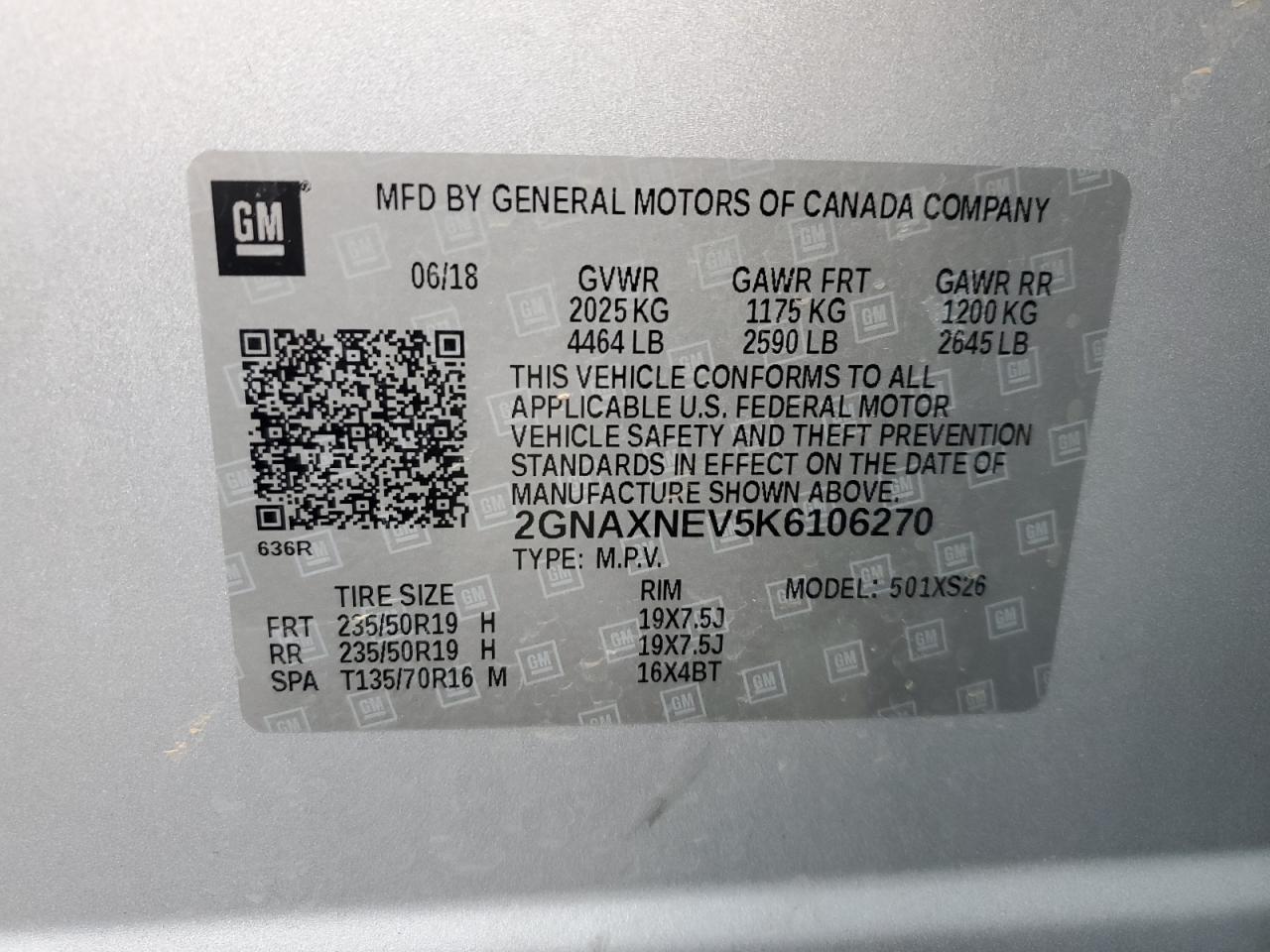 VIN 2GNAXNEV5K6106270 2019 CHEVROLET EQUINOX no.13