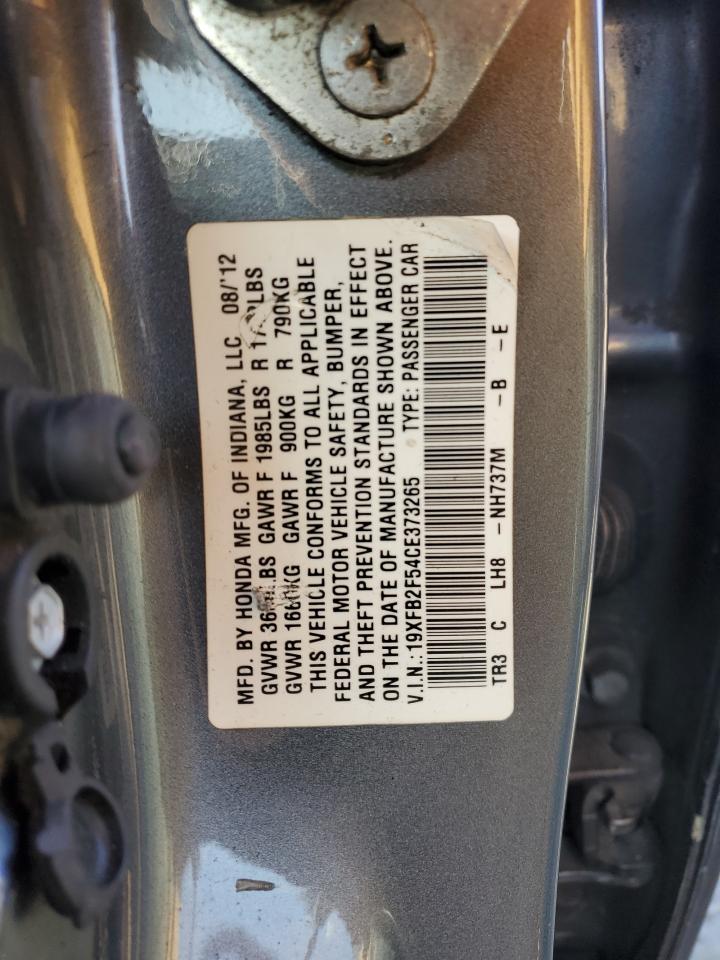 2012 Honda Civic Lx VIN: 19XFB2F54CE373265 Lot: 85804224