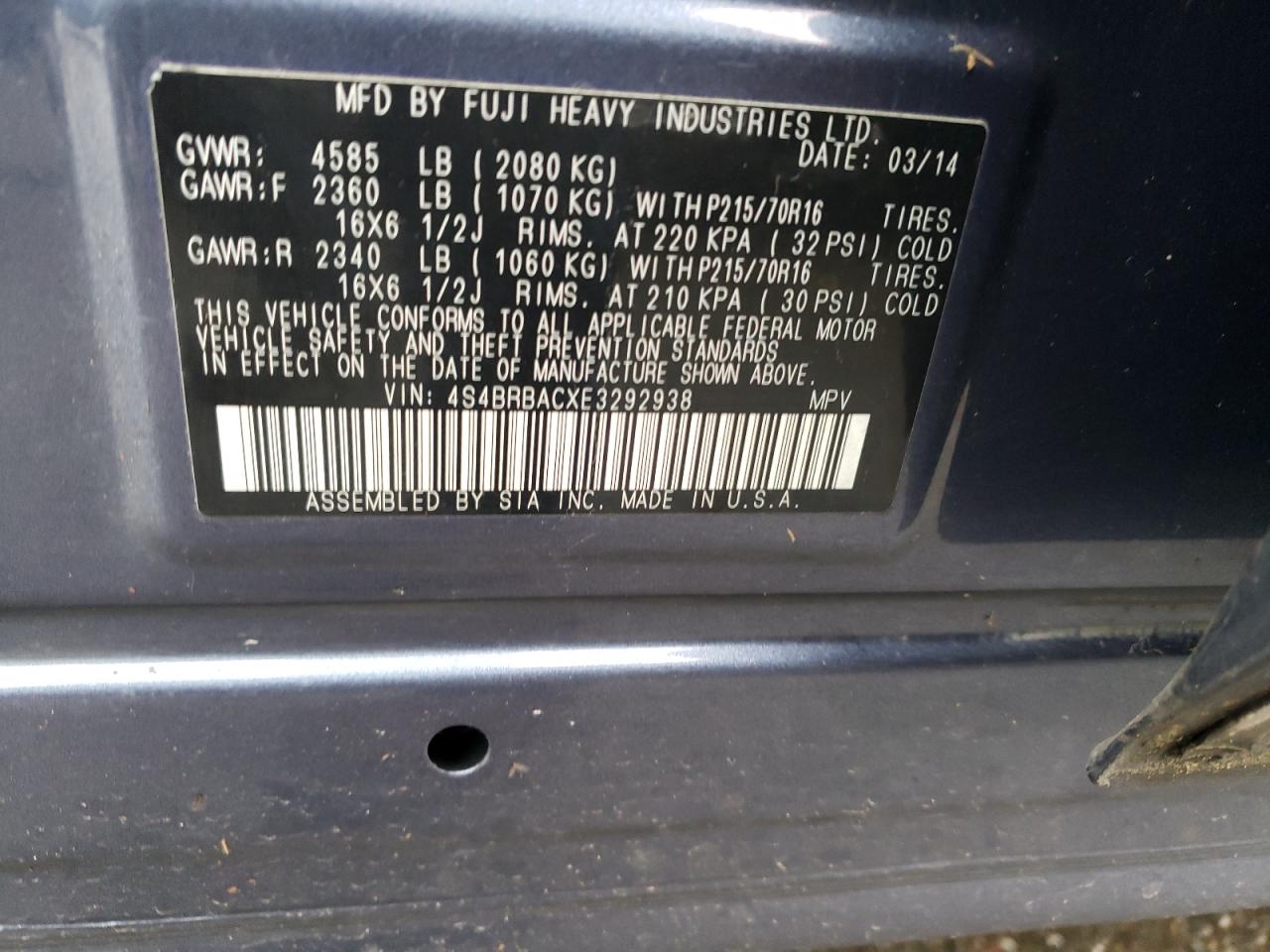 2014 Subaru Outback - Image 14