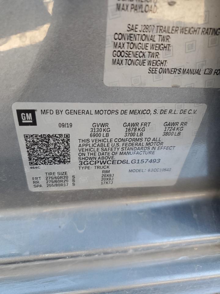 VIN 3GCPWCED6LG157493 2020 CHEVROLET ALL Models no.12