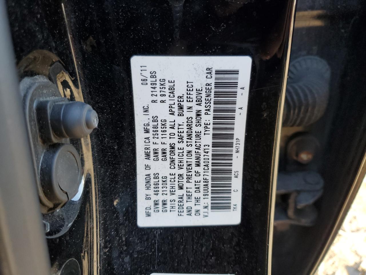 2012 Acura Tl VIN: 19UUA8F71CA007413 Lot: 85882144