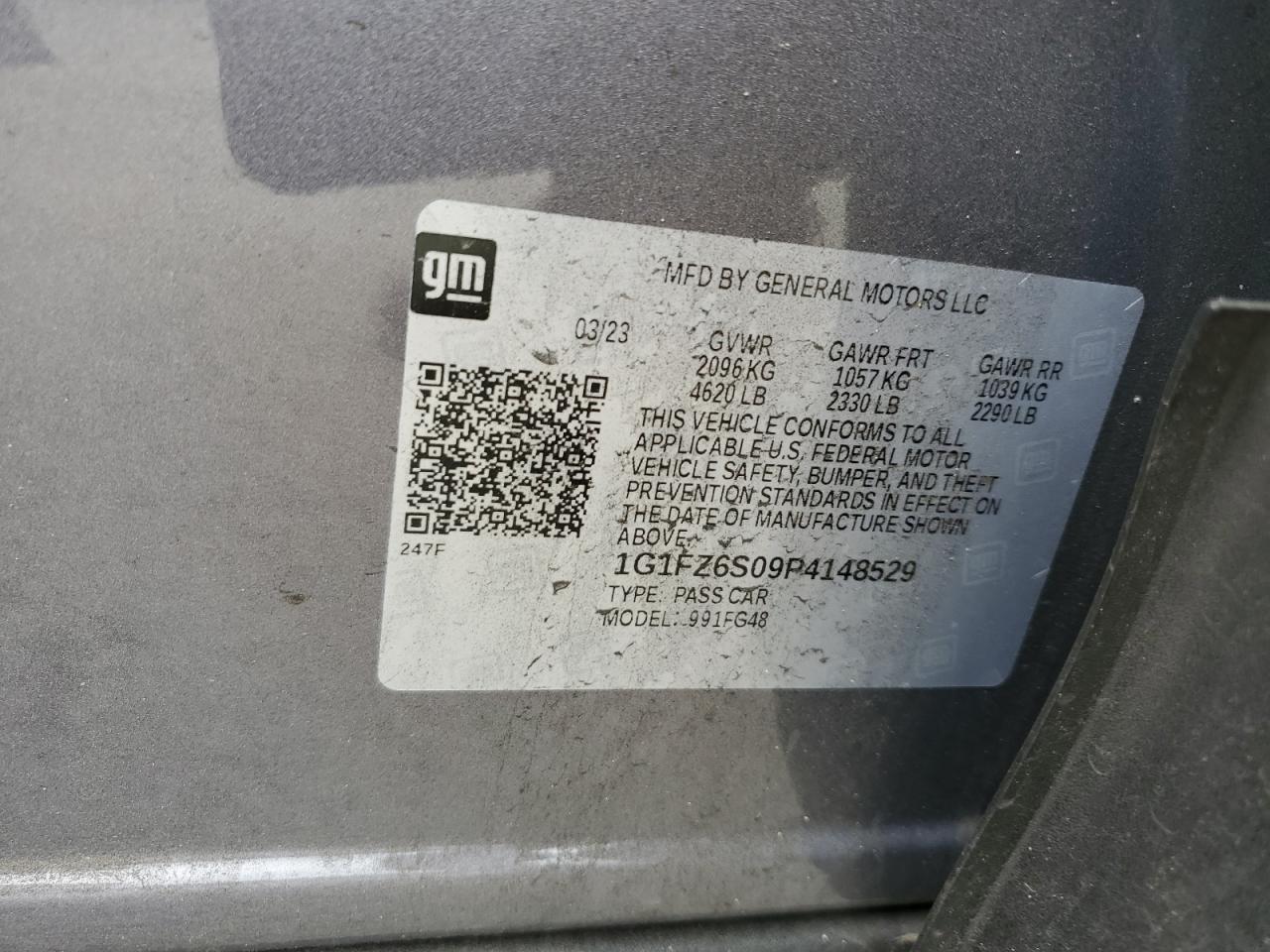 VIN 1G1FZ6S09P4148529 2023 CHEVROLET BOLT no.13