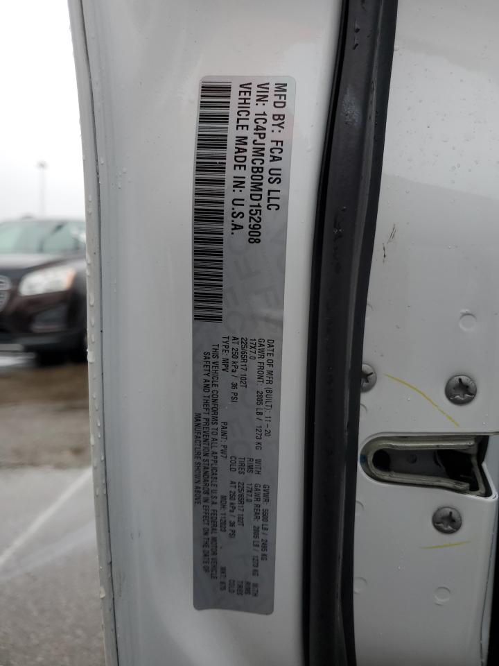 2021 Jeep Cherokee Latitude VIN: 1C4PJMCB0MD152908 Lot: 84382024
