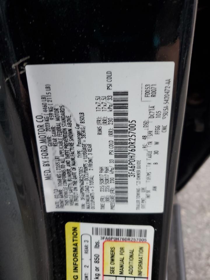 VIN 3FA6P0H76DR257005 2013 FORD FUSION no.12