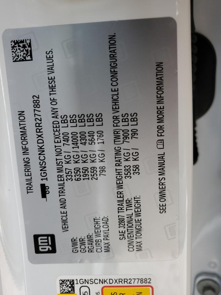 2024 Chevrolet Tahoe C1500 Lt VIN: 1GNSCNKDXRR277882 Lot: 81351474