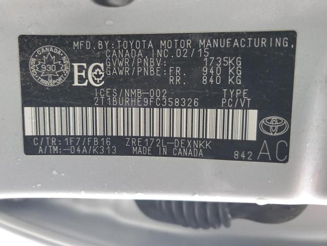2015 TOYOTA COROLLA L