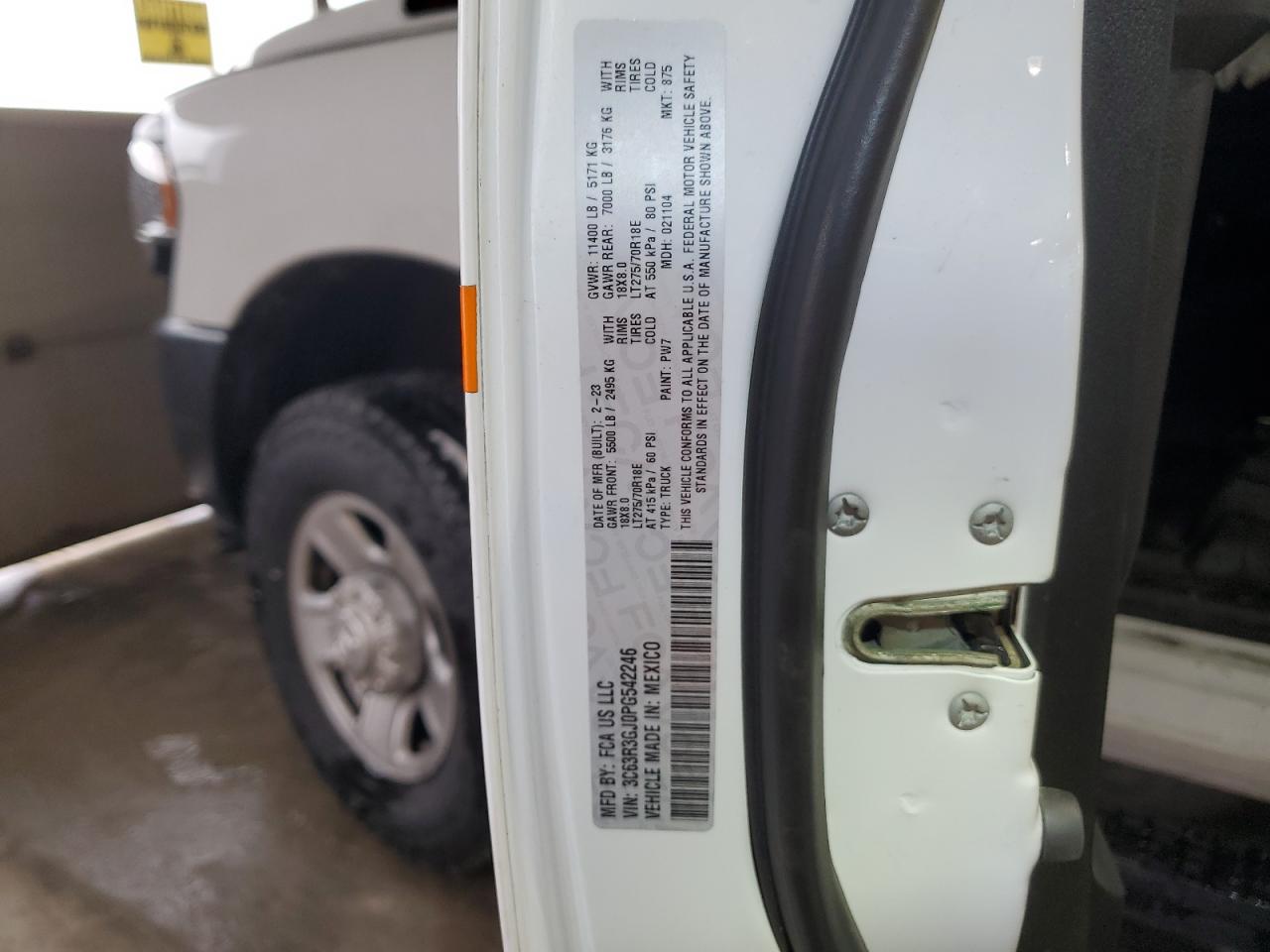 2023 Ram 3500 Tradesman VIN: 3C63R3GJ0PG542246 Lot: 84849604