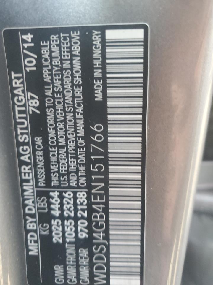 2014 Mercedes-Benz Cla 250 4Matic VIN: WDDSJ4GB4EN151766 Lot: 87195874