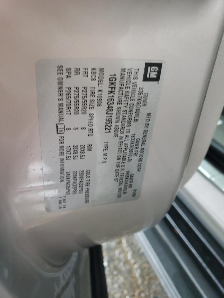 2008 GMC Yukon Xl K1500 VIN: 1GKFK16348J195221 Lot: 85110244