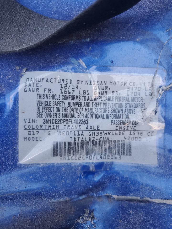 2015 Nissan Versa Note S VIN: 3N1CE2CP0FL402263 Lot: 52381795