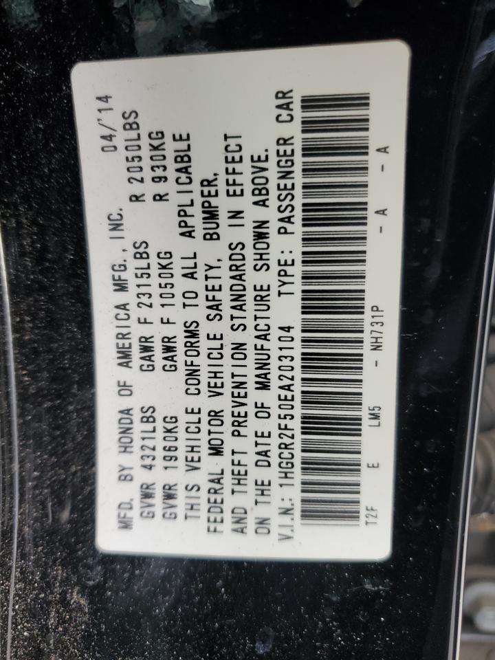 VIN 1HGCR2F50EA203104 2014 HONDA ACCORD no.12