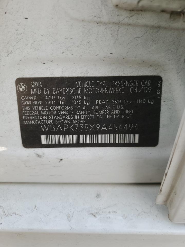 2009 BMW 328 Xi VIN: WBAPK735X9A454494 Lot: 86433174