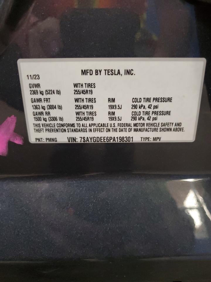 VIN 7SAYGDEE6PA198301 2023 TESLA MODEL Y no.14