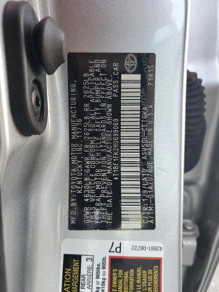 VIN 4T1BF1FK2HU699069 2017 TOYOTA CAMRY no.12