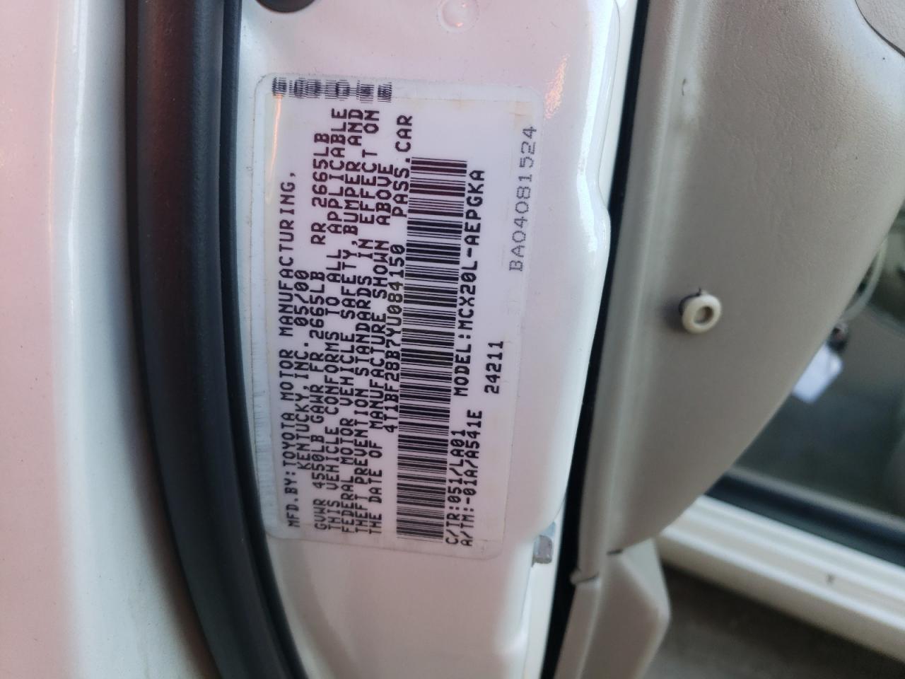 2003 Toyota Avalon Xl VIN: 4T1BF28B93U336831 Lot: 80640094