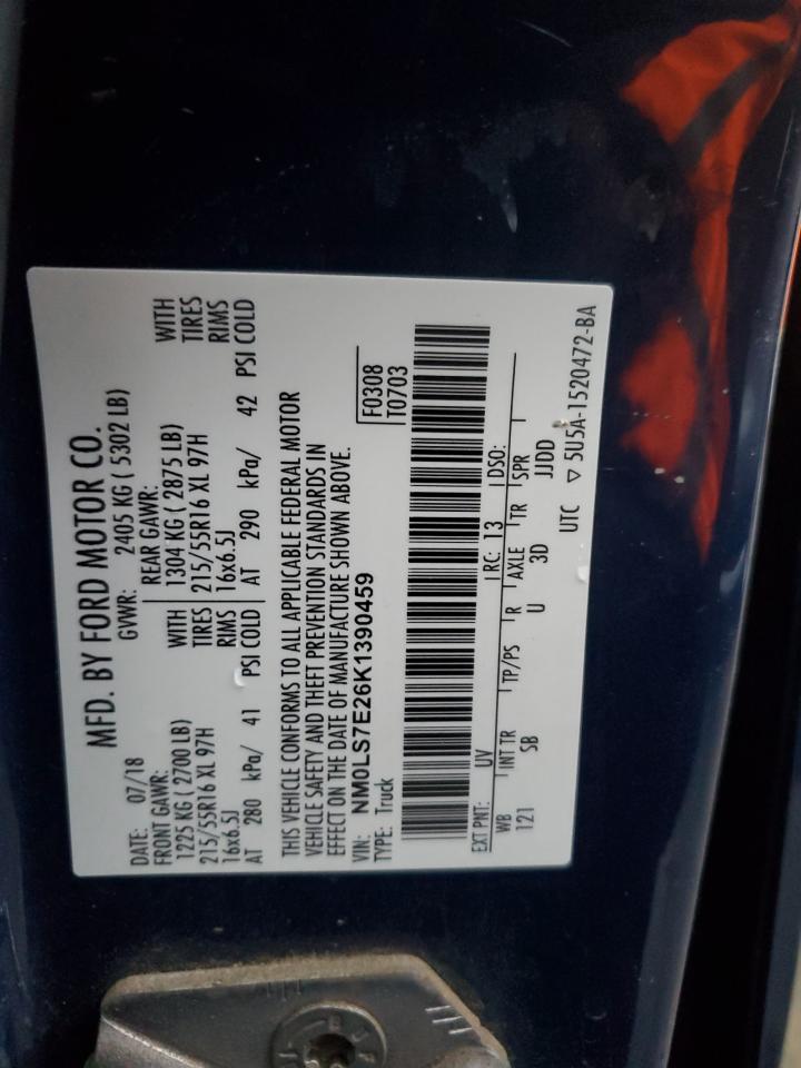 2019 Ford Transit Connect Xl VIN: NM0LS7E26K1390459 Lot: 85534524