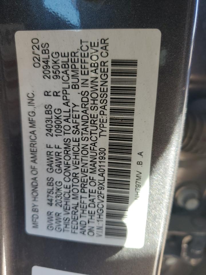 VIN 1HGCV2F9XLA011930 2020 HONDA ACCORD no.12