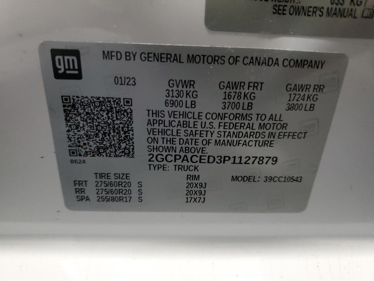 VIN 2GCPACED3P1127879 2023 CHEVROLET ALL Models no.12