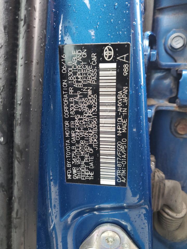 VIN JTDKDTB39G1130255 2016 TOYOTA PRIUS no.13