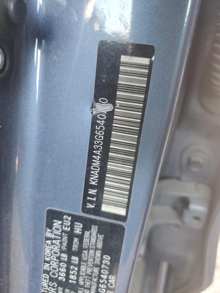 2016 Kia Rio Lx VIN: KNADM4A33G6540730 Lot: 57603265