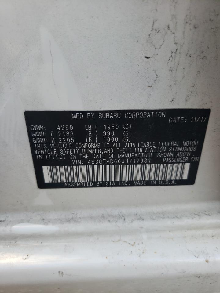 2018 Subaru Impreza Premium Plus VIN: 4S3GTAD60J3717931 Lot: 85168324