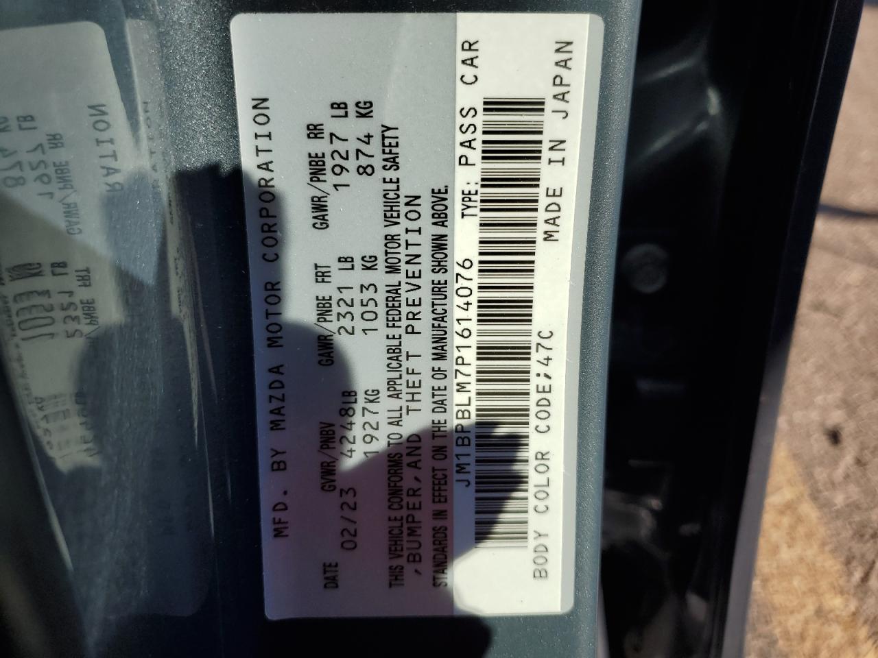 2023 Mazda 3 Preferred VIN: JM1BPBLM7P1614076 Lot: 85774424