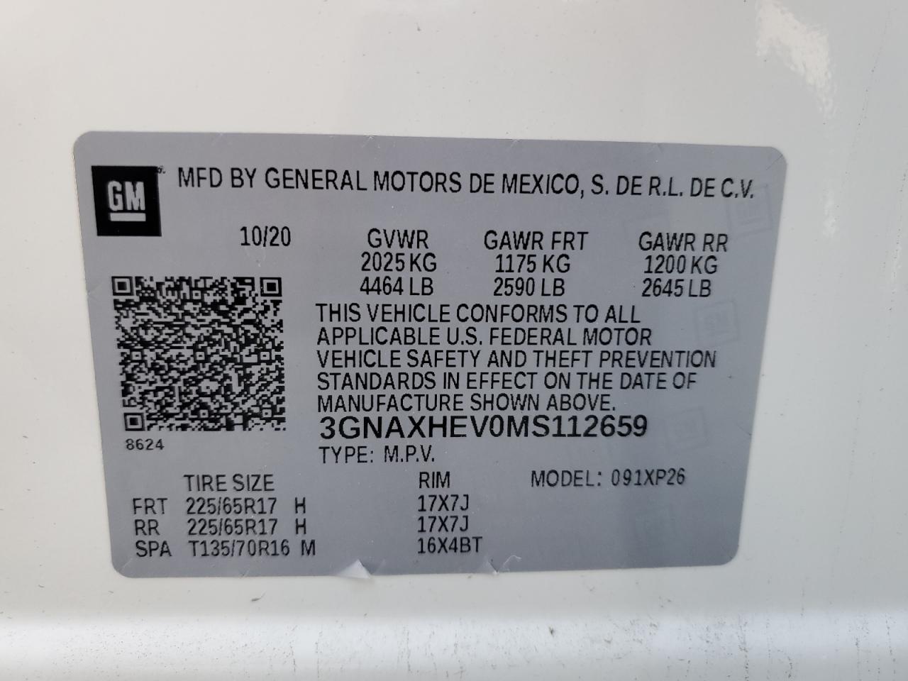 VIN 3GNAXHEV0MS112659 2021 CHEVROLET EQUINOX no.13