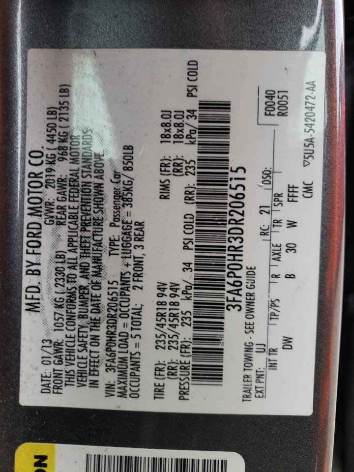 VIN 3FA6P0HR3DR206515 2013 FORD FUSION no.12