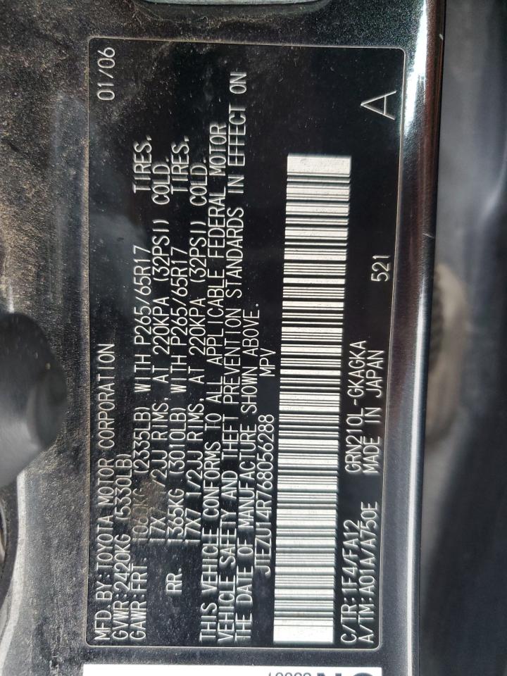 2006 Toyota 4Runner Sr5 VIN: JTEZU14R768056288 Lot: 84802684